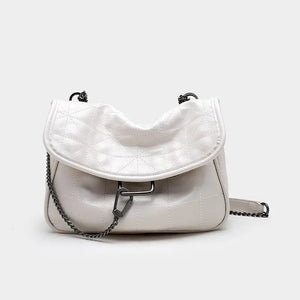 ZA Women's Bag White Rock Soft One-shoulder Hobo Cross-body Bag with Chain