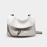 ZA Women's Bag White Rock Soft One-shoulder Hobo Cross-body Bag with Chain