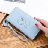 Cat Cartoon Women's Leather Wallet Big Capacity Phone Wallet
