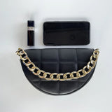 Checkered Semi-Circular Women's Bag, Messenger Bag