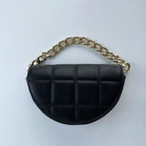Checkered Semi-Circular Women's Bag, Messenger Bag