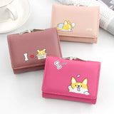Small Leather Zipper Wallet for Women Purse