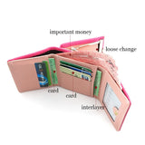 Small Leather Zipper Wallet for Women Purse