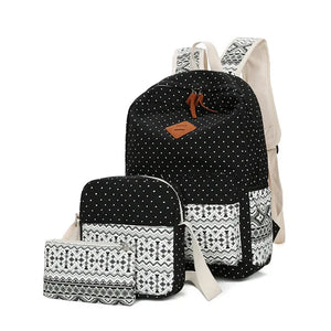 Ethnic Women Backpack High Canvas Backpacks Kids School Bags for Girls