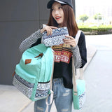 Ethnic Women Backpack High Canvas Backpacks Kids School Bags for Girls