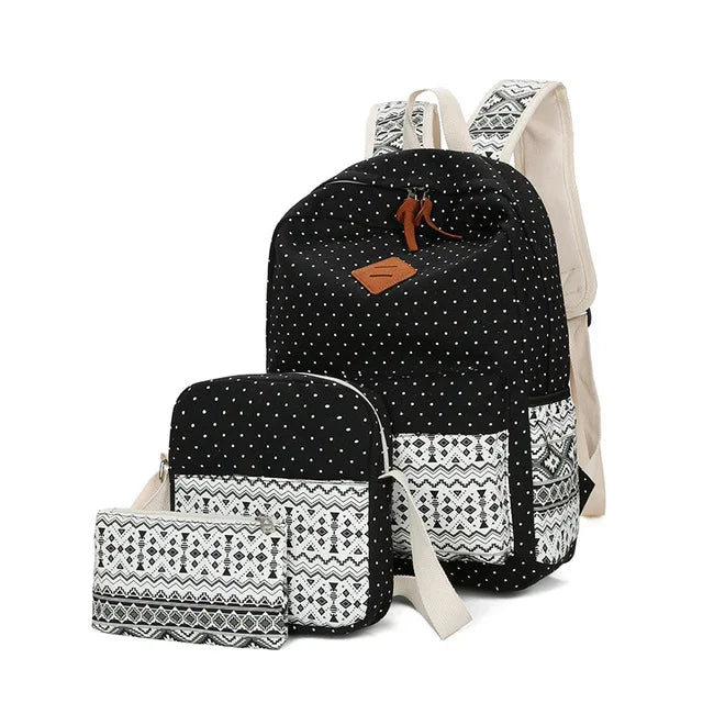 Ethnic Women Backpack High Canvas Backpacks Kids School Bags for Girls