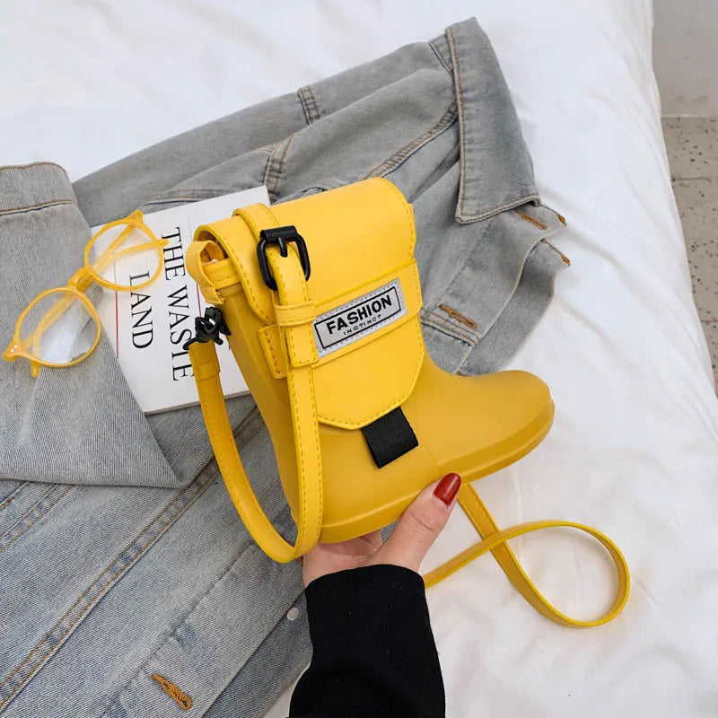 Women's Mini Shoulder Bag with Rain Boots Shape