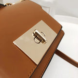 Retro Shoulder Bag Solid Handbag Metal Lock Clutch Bag