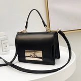 Retro Shoulder Bag Solid Handbag Metal Lock Clutch Bag