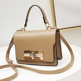 Retro Shoulder Bag Solid Handbag Metal Lock Clutch Bag