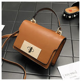 Retro Shoulder Bag Solid Handbag Metal Lock Clutch Bag