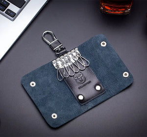 Men's Leather Key Pouch Multi-Hook Waist Keychain