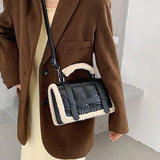 Plush Ladies Handbag Wallet Shoulder Messenger Bag