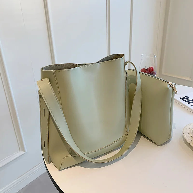 PU Leather Messenger Bag Large Composite Bag Ladies Shoulder Bag