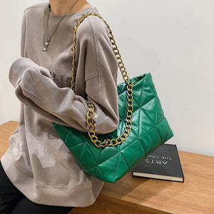 Soft PU Leather Winter Handbag Casual Chain Shoulder Bag
