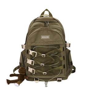 Large Capacity Mesh Travel Backpack Solid Nylon School Bag Student Laptop