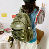 Large Capacity Mesh Travel Backpack Solid Nylon School Bag Student Laptop