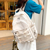 Large Capacity Mesh Travel Backpack Solid Nylon School Bag Student Laptop