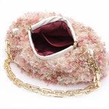 Fluffy Small Shoulder Bag for Women with Chain