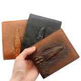 Men Wallet Leather Short Purse Billetera Hombre Vintage Crocodile Bag