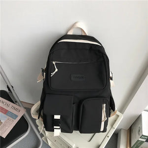 Canvas Women Backpack Student Schoolbag Mochila