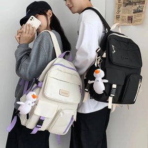 Canvas Women Backpack Student Schoolbag Mochila