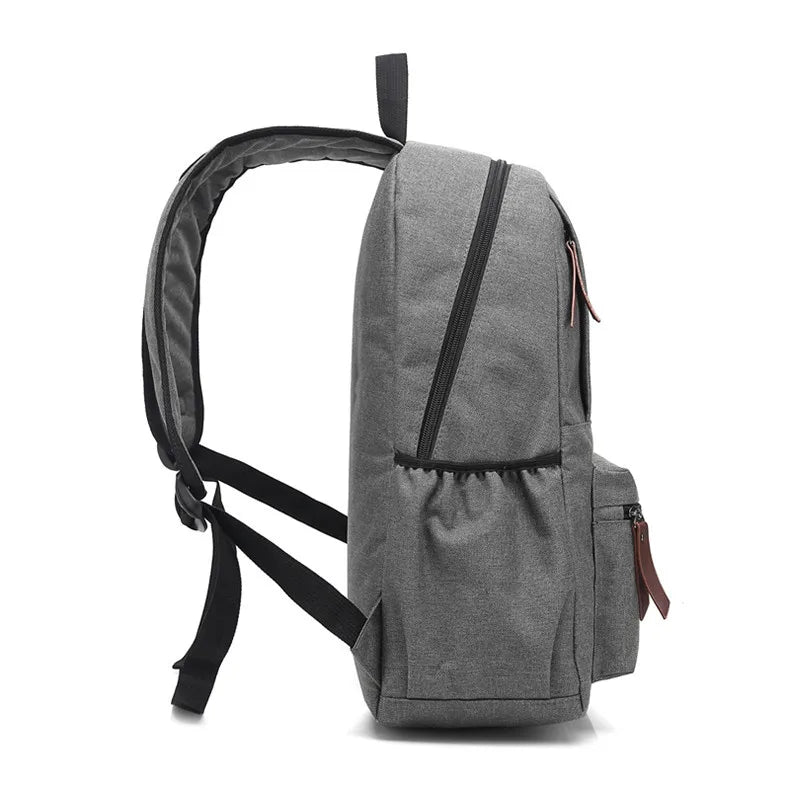 Neutral Solid Oxford Backpack for School