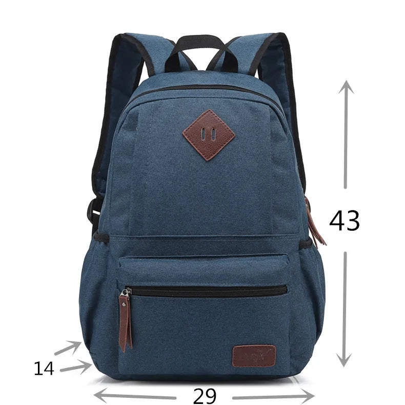 Neutral Solid Oxford Backpack for School