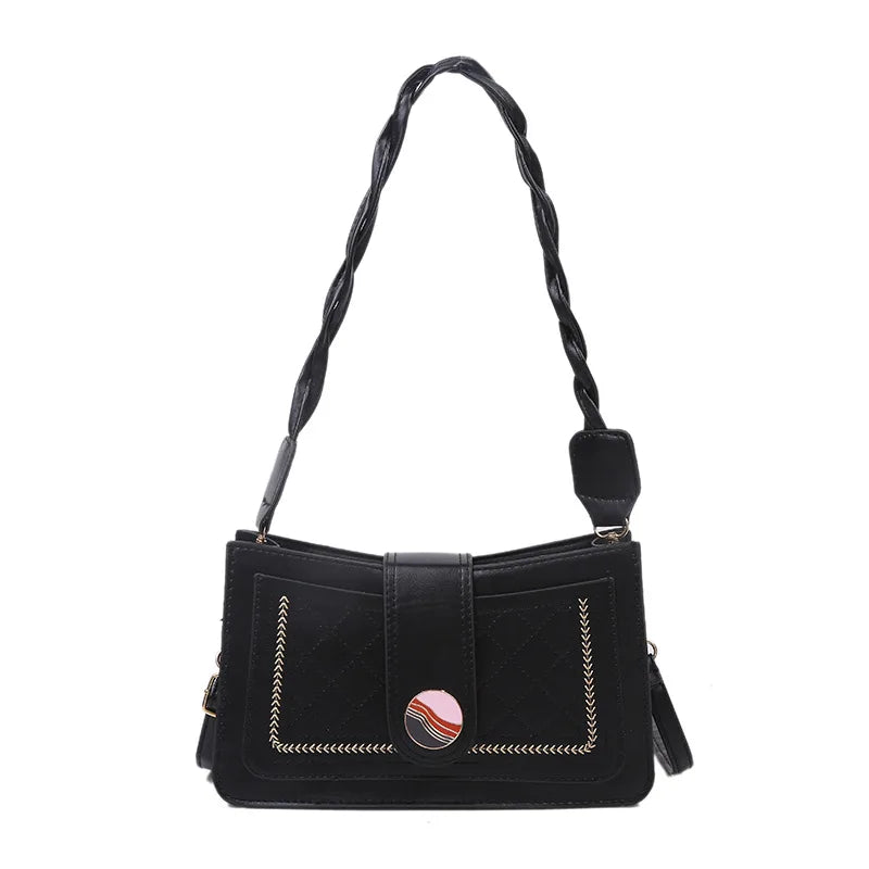 PU Leather Small Square Bag Chain Bag Women's Shoulder Messenger Bag
