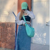 Canvas Shoulder Bag Crossbody Student Girl Small Crescent Shape Dumpling Bag