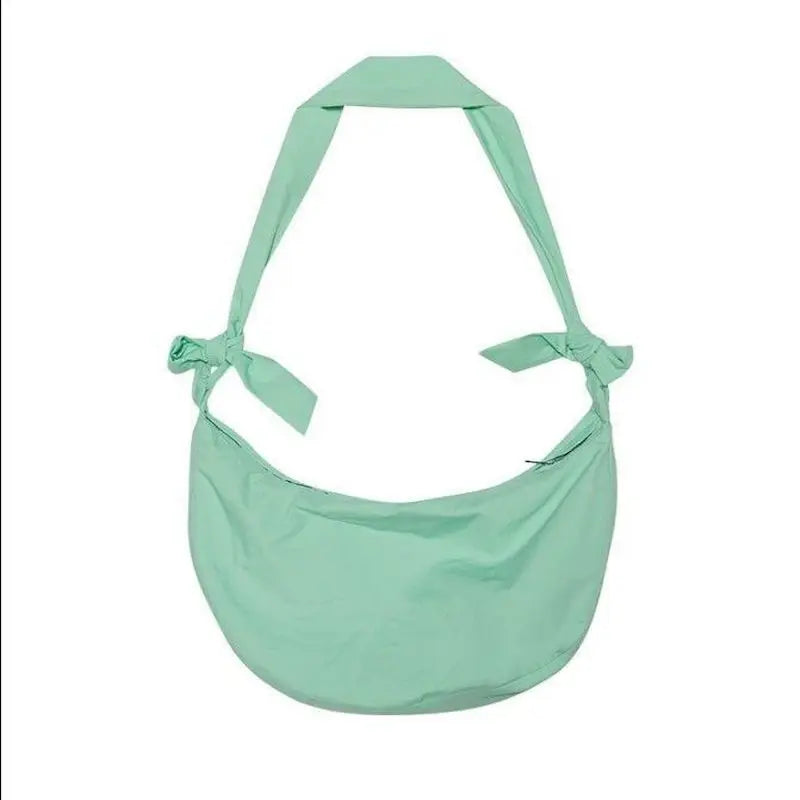 Canvas Shoulder Bag Crossbody Student Girl Small Crescent Shape Dumpling Bag