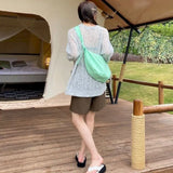 Canvas Shoulder Bag Crossbody Student Girl Small Crescent Shape Dumpling Bag