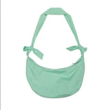 Canvas Shoulder Bag Crossbody Student Girl Small Crescent Shape Dumpling Bag