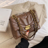 Retro Large-Capacity Diamond Chain Bag Shoulder Messenger Female Bag