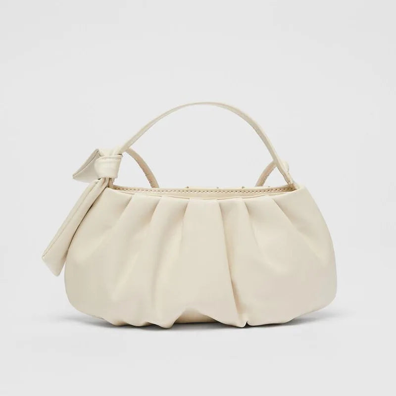 Women's Fold Bag with Bow Knot - Mini Crossbody Shoulder Bag