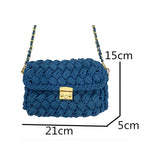 Hand-Woven Chain Messenger Bag Solid Diagonal Design