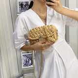 Hand-Woven Chain Messenger Bag Solid Diagonal Design