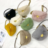 Plush Saddle Bag Winter Handbag Faux Fur Shoulder Messenger Bag