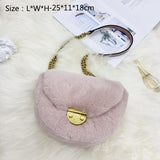 Plush Saddle Bag Winter Handbag Faux Fur Shoulder Messenger Bag