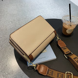 Women's Soft PU Shoulder Bag with Metal Pendant and Wide Shoulder Strap
