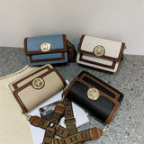 Women's Soft PU Shoulder Bag with Metal Pendant and Wide Shoulder Strap