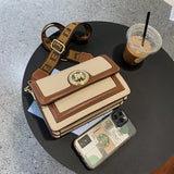Women's Soft PU Shoulder Bag with Metal Pendant and Wide Shoulder Strap