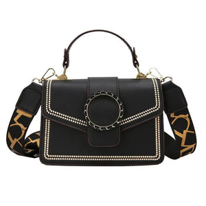 PU Ladies Shoulder Bag with Adjustable Strap and Built-in Compartment