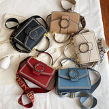PU Ladies Shoulder Bag with Adjustable Strap and Built-in Compartment