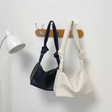 Soft Leather Pillow Bag with Knot Detail