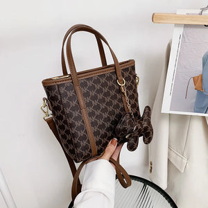 Plaid Ladies Shoulder Bag Soft PU Long Shoulder Strap Shopping Messenger Bag