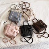 Plaid Ladies Shoulder Bag Soft PU Long Shoulder Strap Shopping Messenger Bag