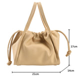 Fold Drawstring Shoulder Bag, Pure Female Messenger Bag