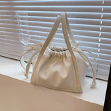 Fold Drawstring Shoulder Bag, Pure Female Messenger Bag