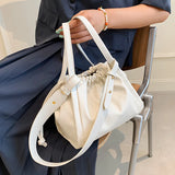 Fold Drawstring Shoulder Bag, Pure Female Messenger Bag